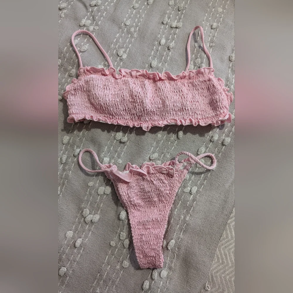 Indah Pink Ruffle Bikini Set - Picture 8 of 8